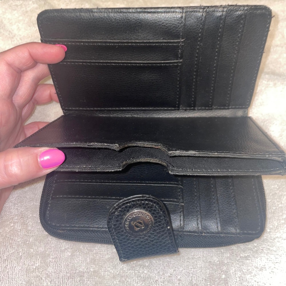 Stone & Co Black Wristlet Wallet Zip Around Organizer Clutch - Picture 3 of 6